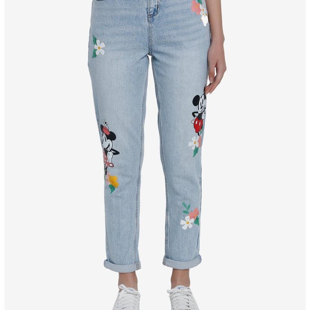 HP🎊🎊Her Universe Disney Mickey Mouse Floral Mom Jeans